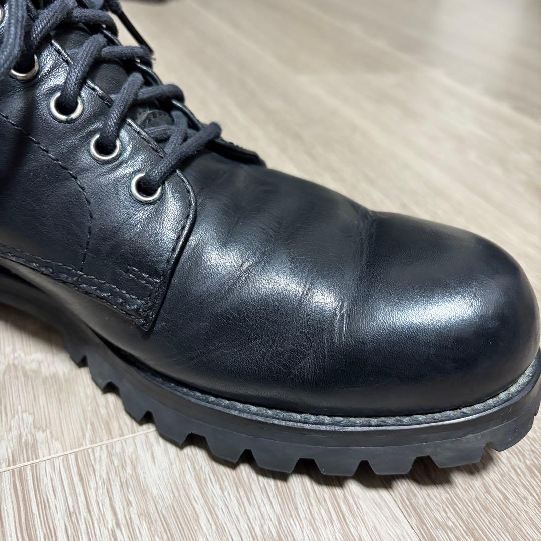 PADRONE パドローネ バックジップ レースアップブーツ 41 ブラック