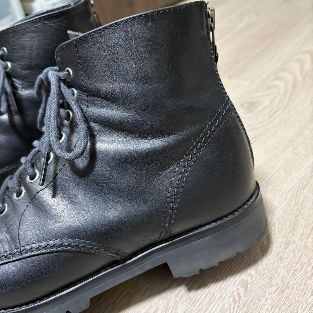 PADRONE パドローネ バックジップ レースアップブーツ 41 ブラック