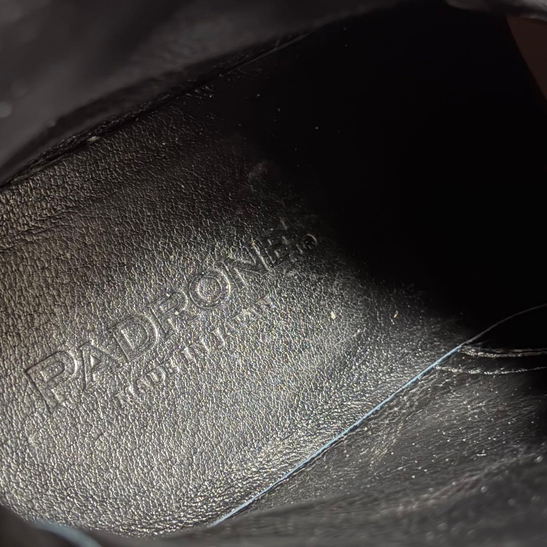 PADRONE パドローネ バックジップ レースアップブーツ 41 ブラック