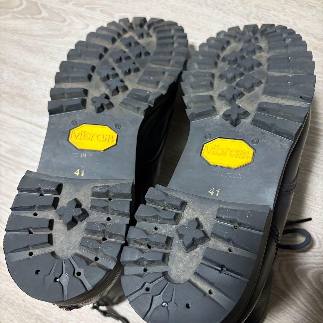 PADRONE パドローネ バックジップ レースアップブーツ 41 ブラック