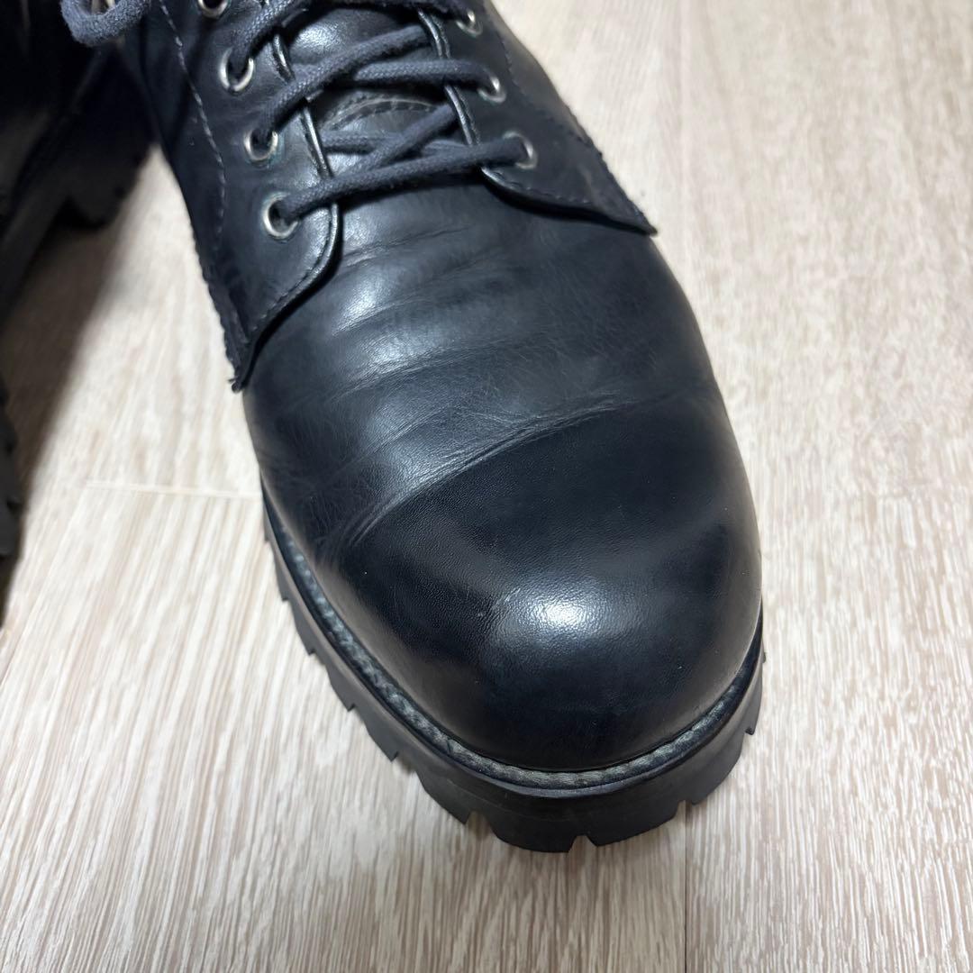 PADRONE パドローネ バックジップ レースアップブーツ 41 ブラック