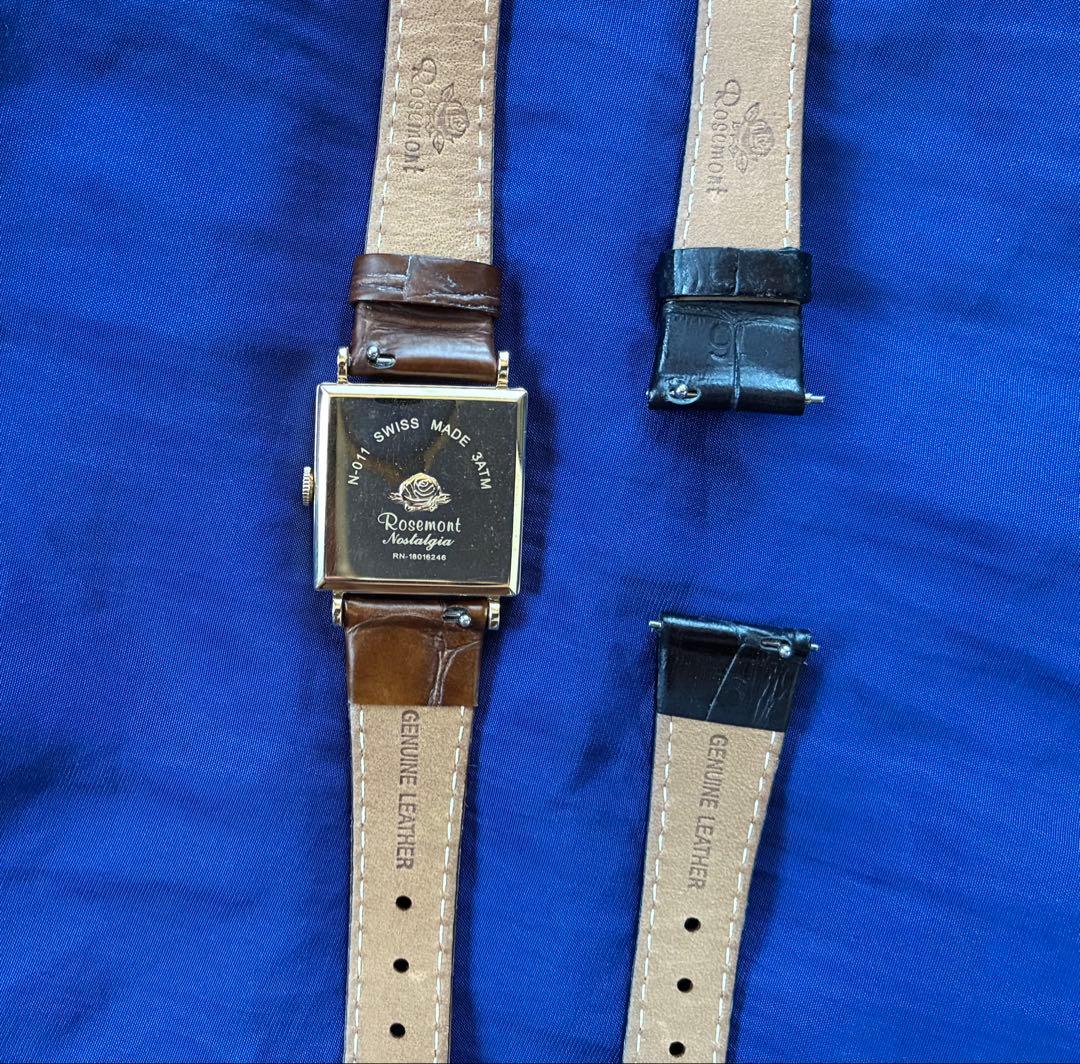 値下げ！【Rosemont 】腕時計 クォーツ 替えベルト付き