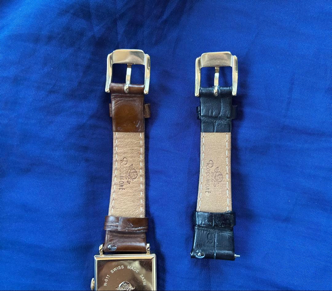 値下げ！【Rosemont 】腕時計 クォーツ 替えベルト付き