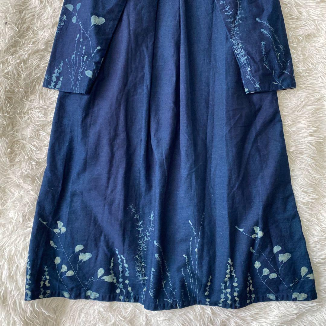 Blue Trick 岡山 藍染め デニムシャツ ロングワンピース Aライン
