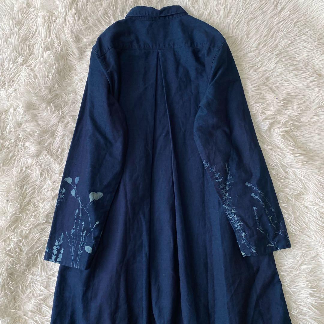 Blue Trick 岡山 藍染め デニムシャツ ロングワンピース Aライン