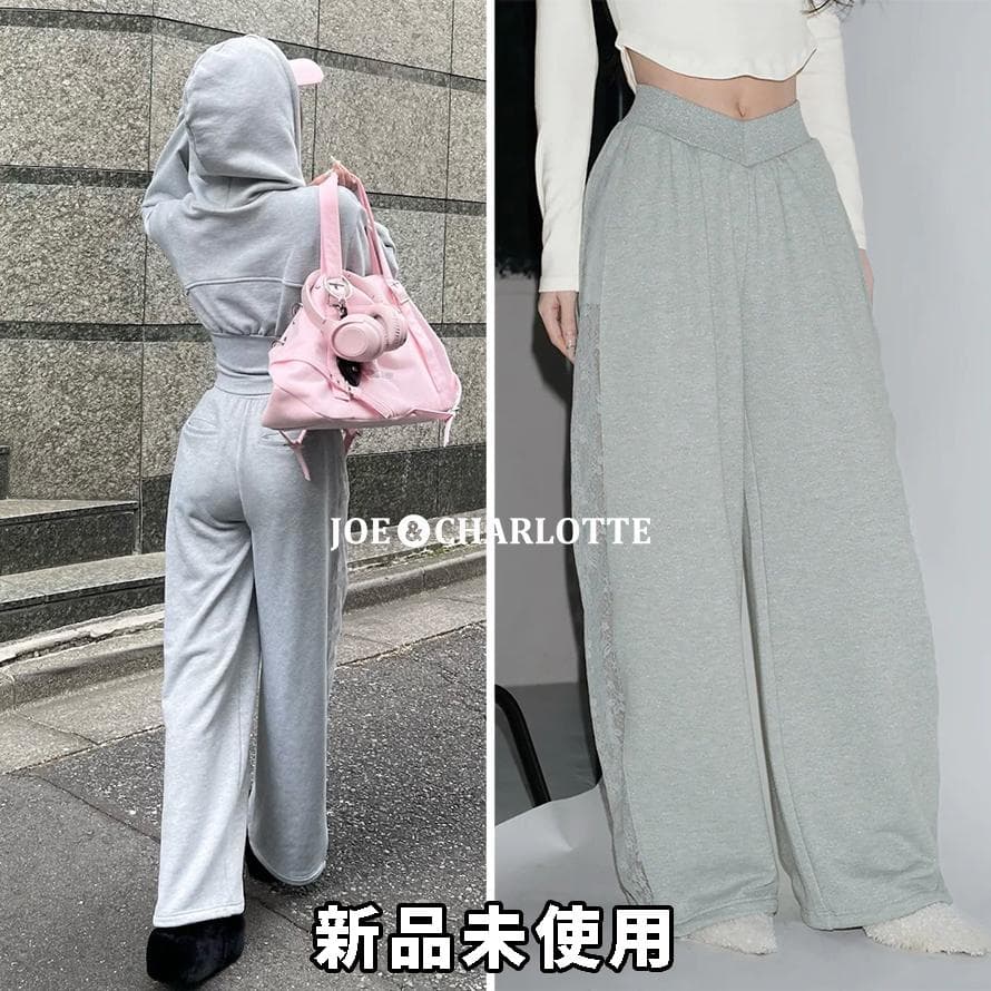 ダーリッチ darich カラーラメスウェットバレルパンツ グレー FREE