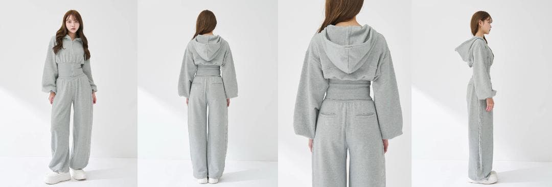 ダーリッチ darich カラーラメスウェットバレルパンツ グレー FREE