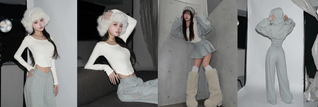 ダーリッチ darich カラーラメスウェットバレルパンツ グレー FREE