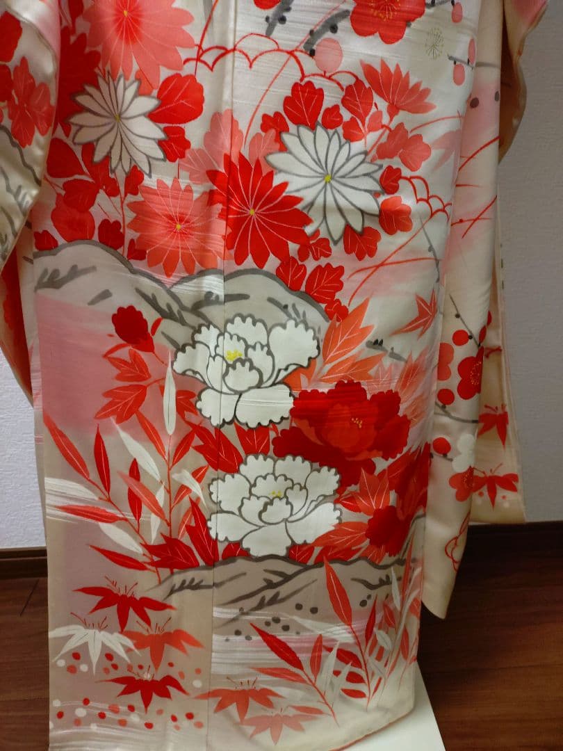 振袖　長襦袢　袋帯　帯締　帯揚　重衿　フリルレース衿　フルセット　美品