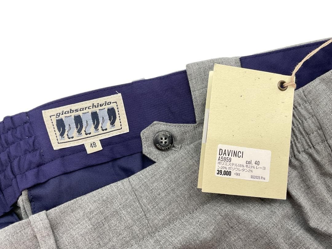 新品 giab's ARCHIVIO DAVINCI ワンタックスラックスパンツ