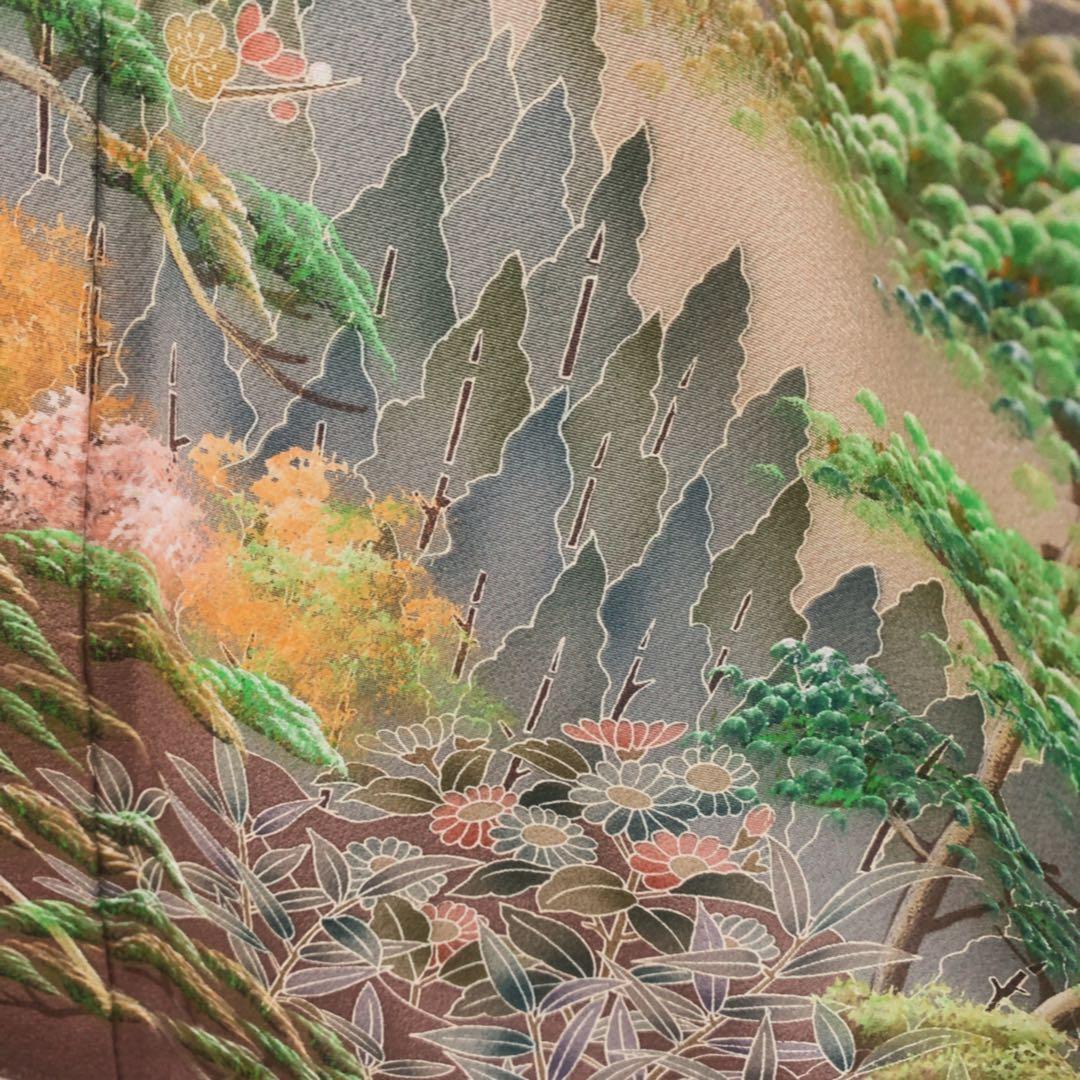 美品　正絹 色留袖　4点セット 三つ紋 作家物 袋帯　比翼仕立て　入学式　結婚式