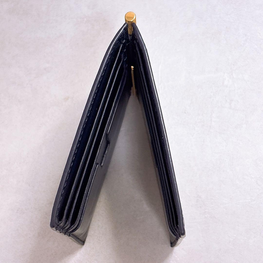 【即完売レア色ネイビー】トムフォード　マネークリップ　二つ折り財布　クロコ