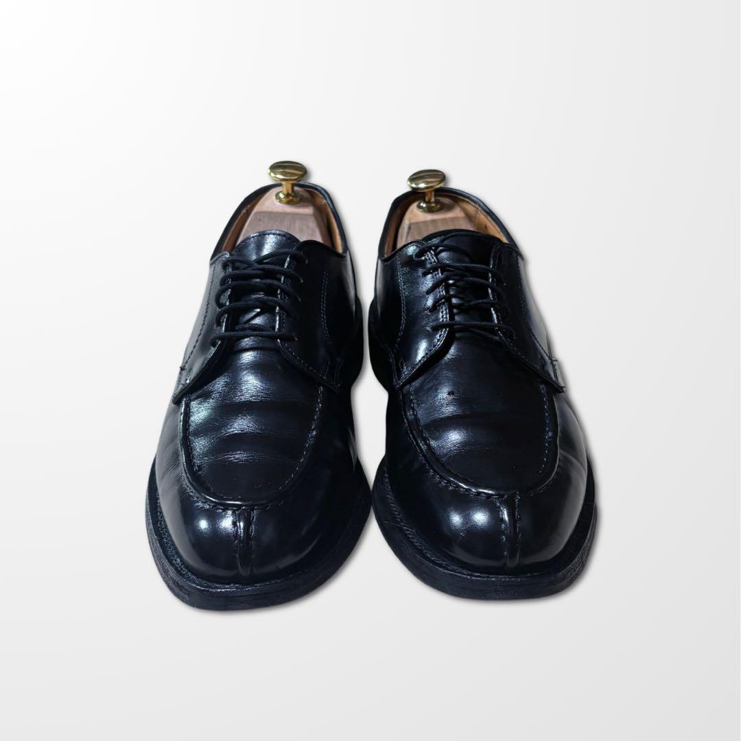 アレンエドモンズ 外羽根 Uチップ 黒 レザー 9D スプリットトゥ　古着