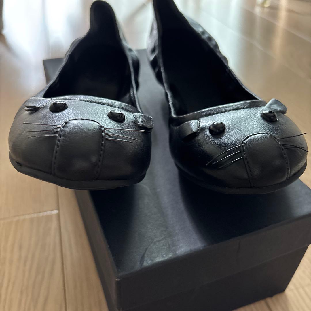 マークジェイコブス　 黒 レザーフラットシューズ