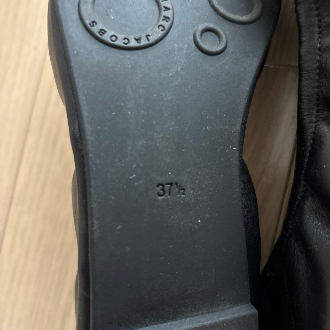 マークジェイコブス　 黒 レザーフラットシューズ