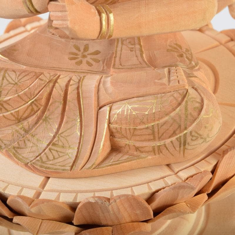 Khontao　仏教美術　桧彫刻　大日如来像　仏像　華鬘台　C　9059