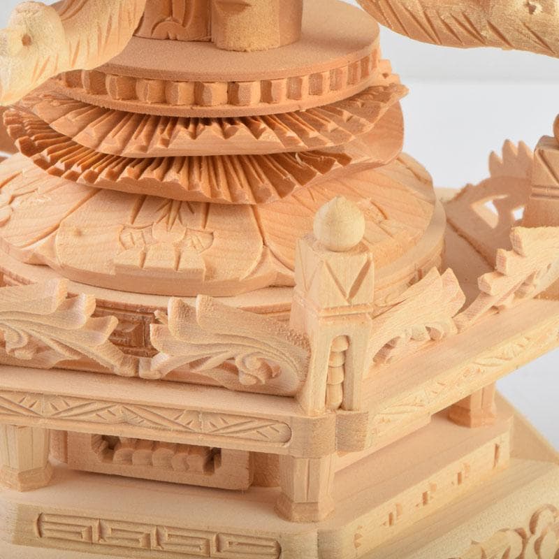 Khontao　仏教美術　桧彫刻　大日如来像　仏像　華鬘台　C　9059