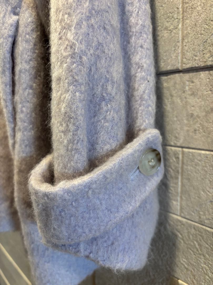 ☆美品☆Stolaビッグ衿シャギーピーコート【40】ラベンダー