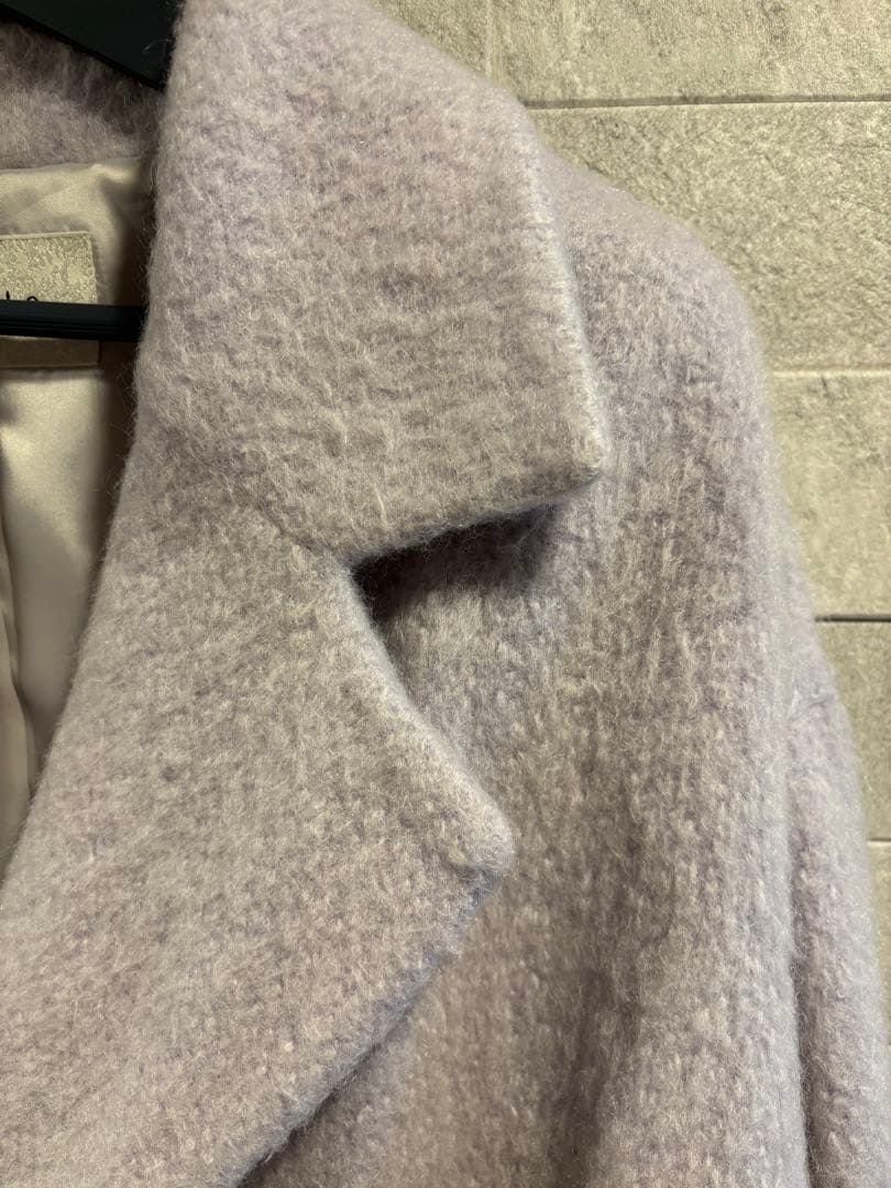 ☆美品☆Stolaビッグ衿シャギーピーコート【40】ラベンダー