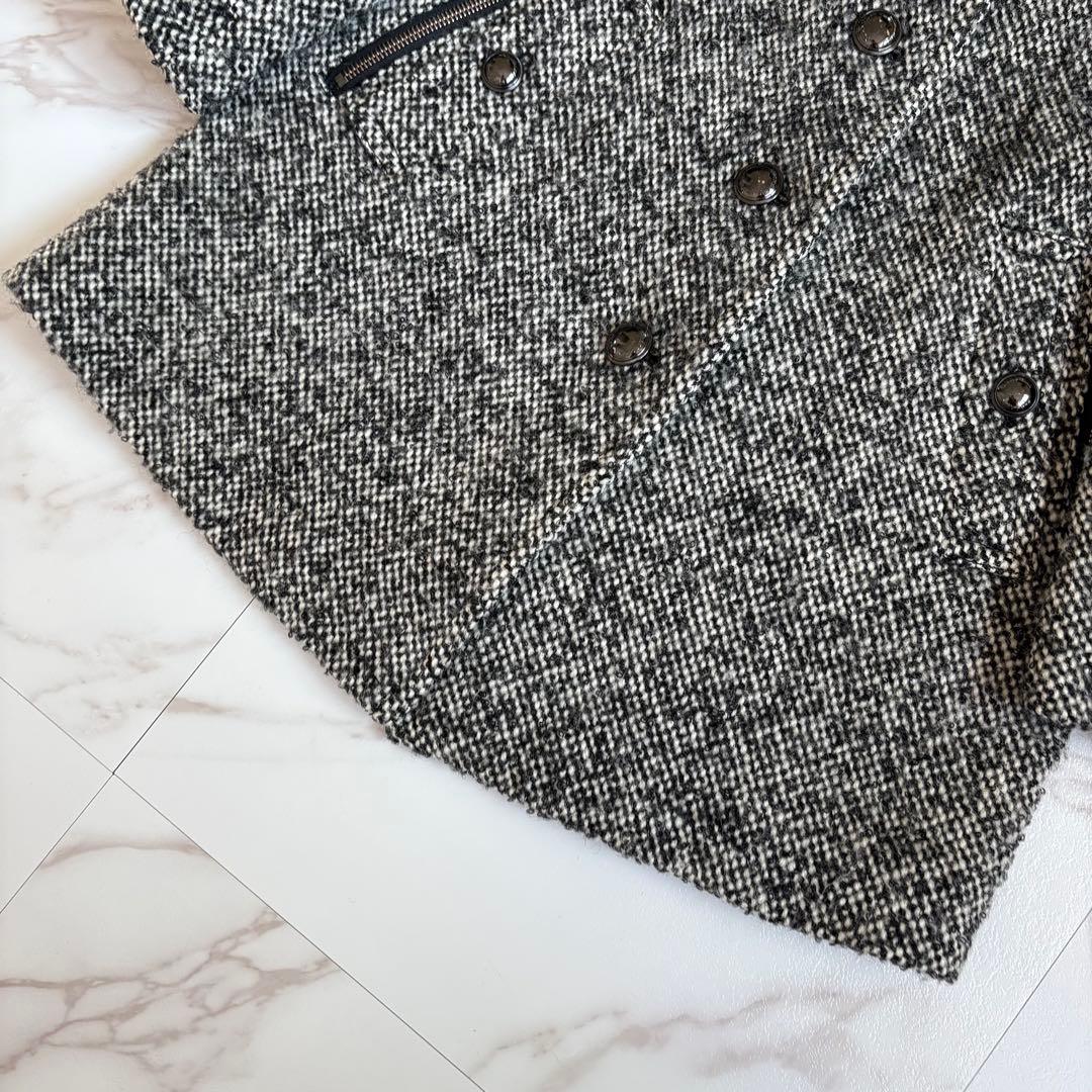 人気◆バーバリーロンドン ツイード コート メタルボタン 38 M