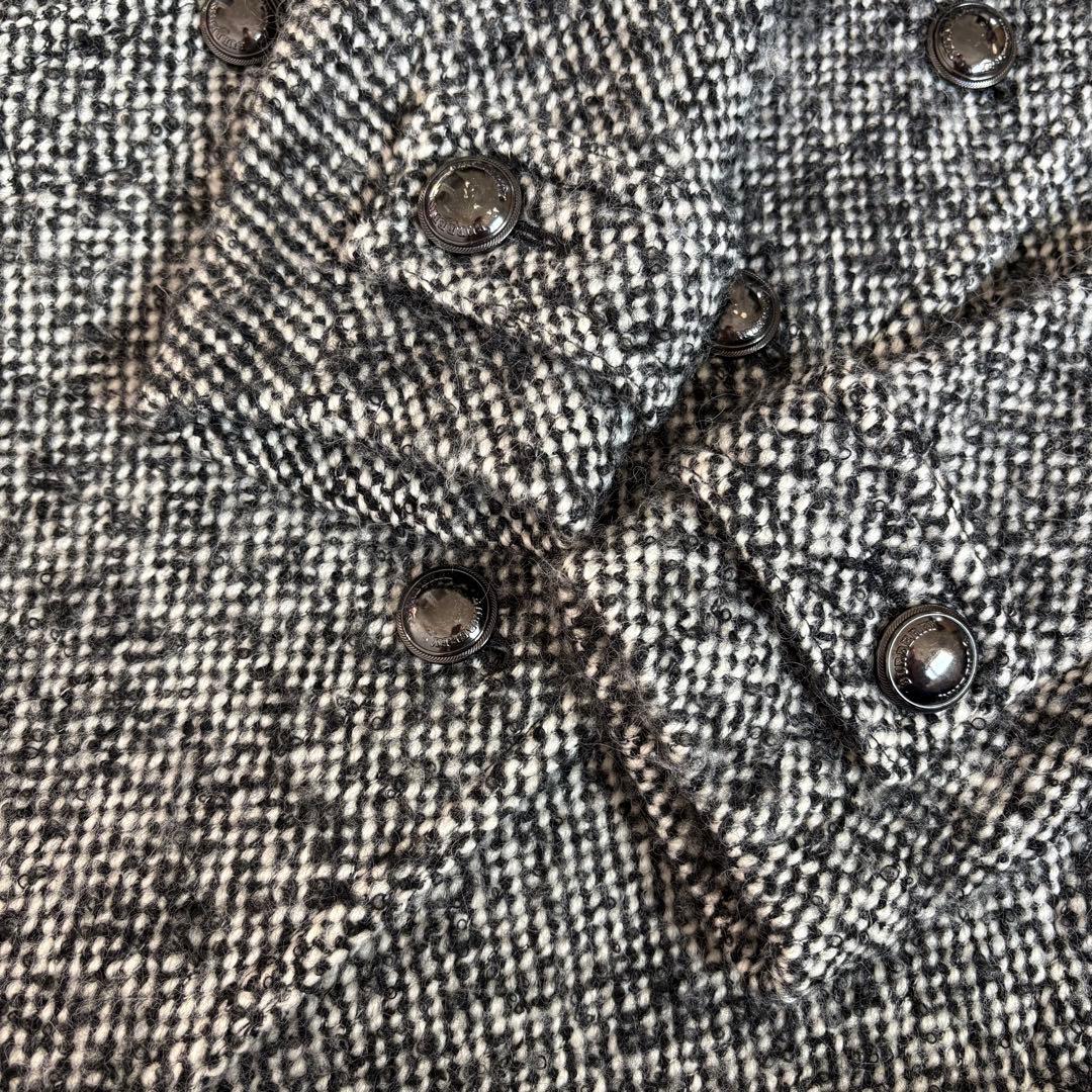 人気◆バーバリーロンドン ツイード コート メタルボタン 38 M