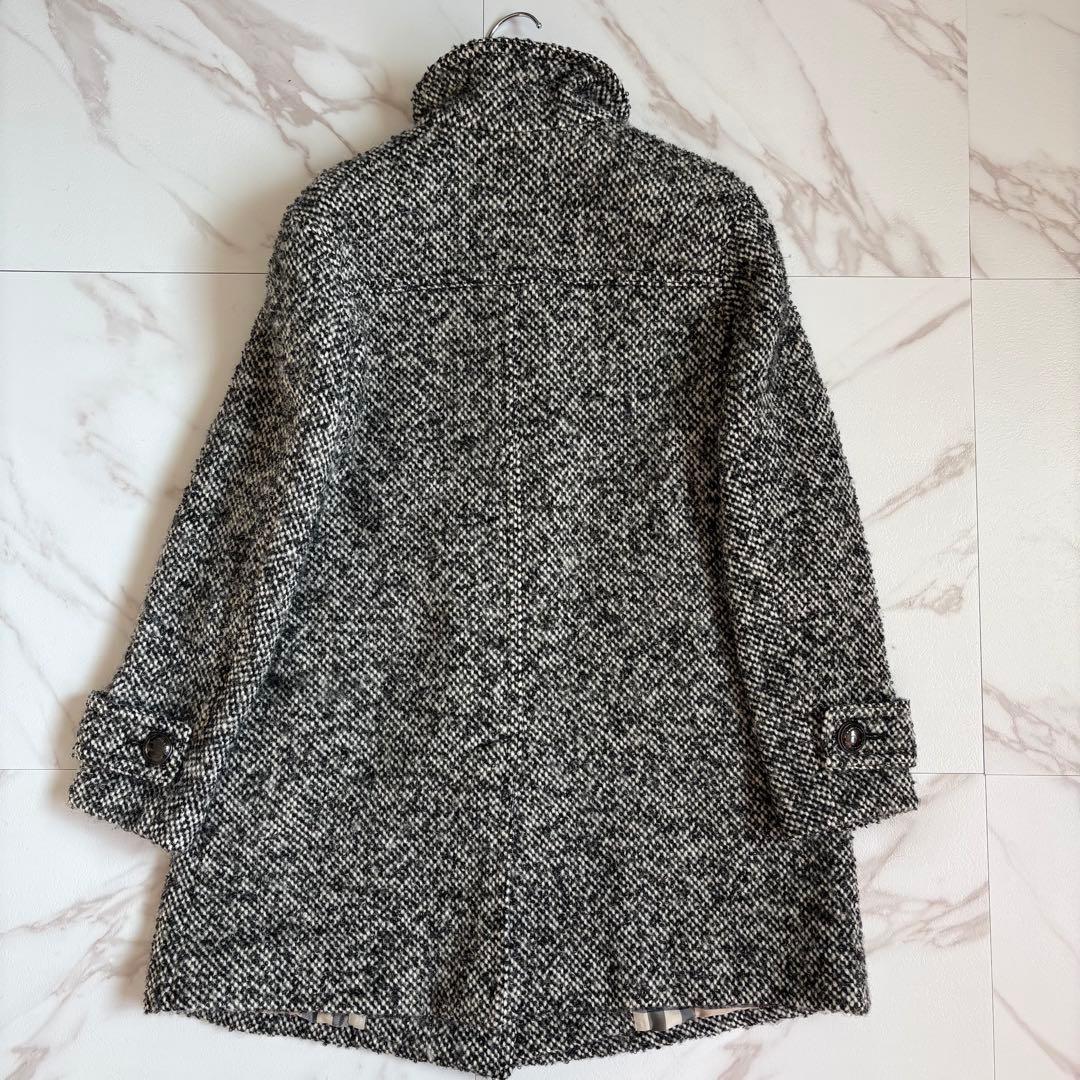 人気◆バーバリーロンドン ツイード コート メタルボタン 38 M