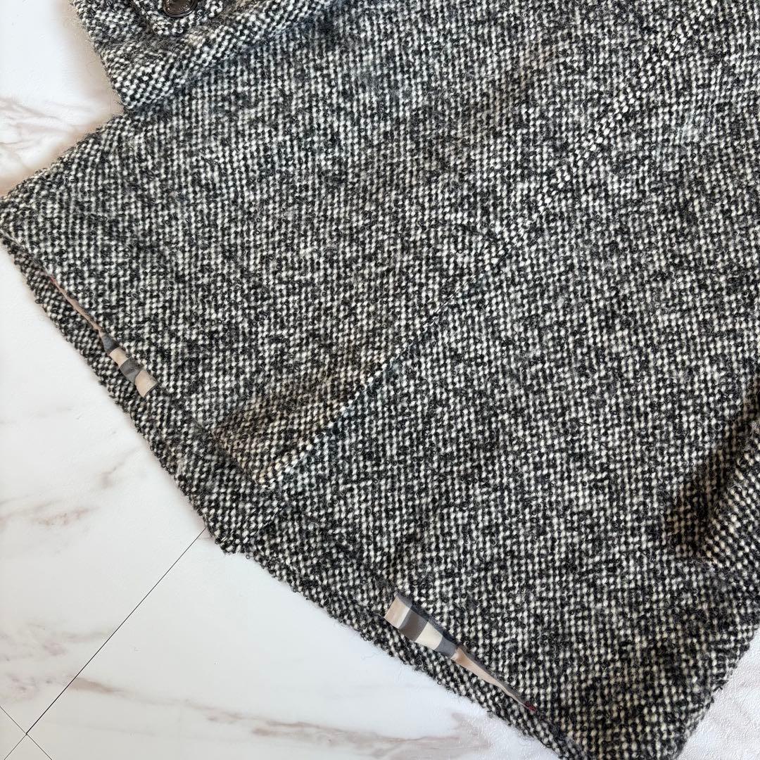 人気◆バーバリーロンドン ツイード コート メタルボタン 38 M