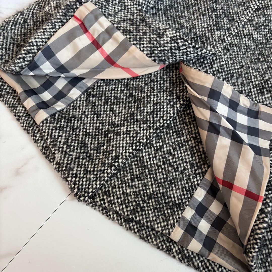 人気◆バーバリーロンドン ツイード コート メタルボタン 38 M