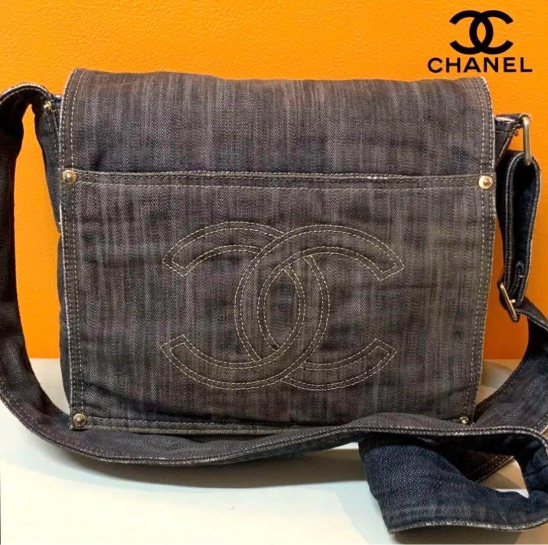 CHANEL デニム ショルダーバッグ　メッセンジャーバッグ　ダメージ　希少