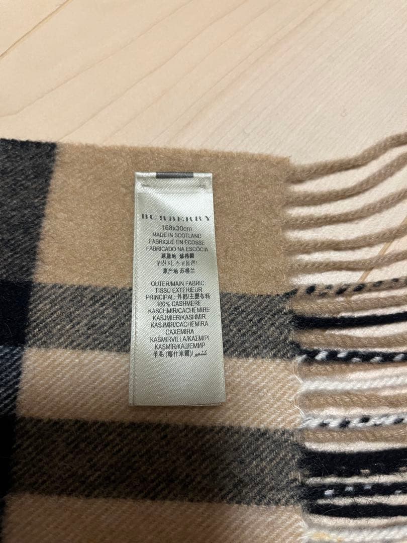 BURBERRY　バーバリー　マフラー　カシミア100%　キャメル