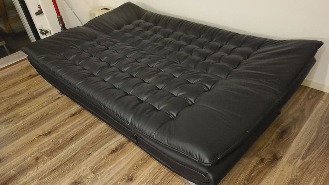 ニトリ Nシールド 合成皮革 ソファベッド 黒