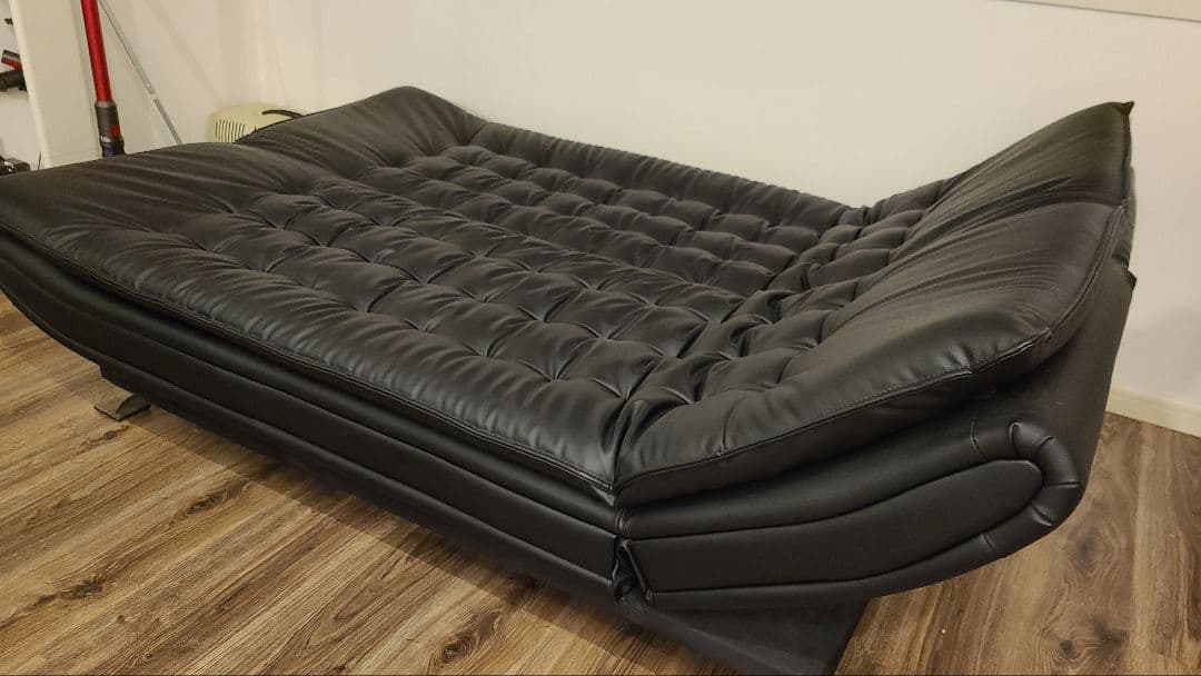 ニトリ Nシールド 合成皮革 ソファベッド 黒