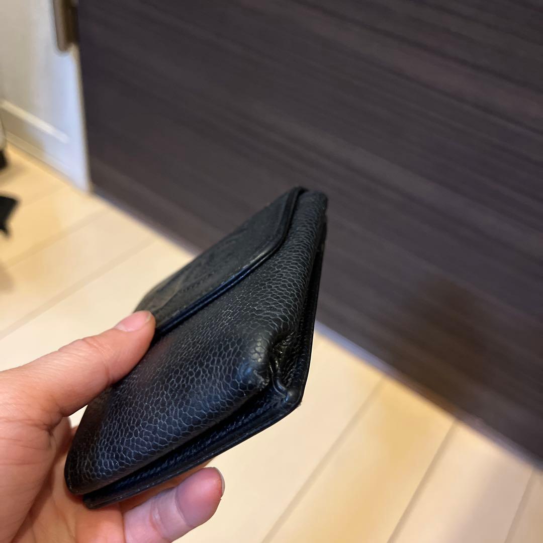 CHANEL シガレットケース　タバコケース　キャビアスキン　ブラック