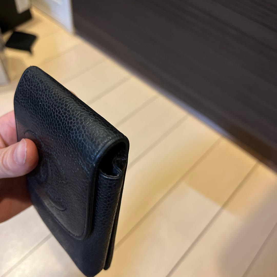 CHANEL シガレットケース　タバコケース　キャビアスキン　ブラック