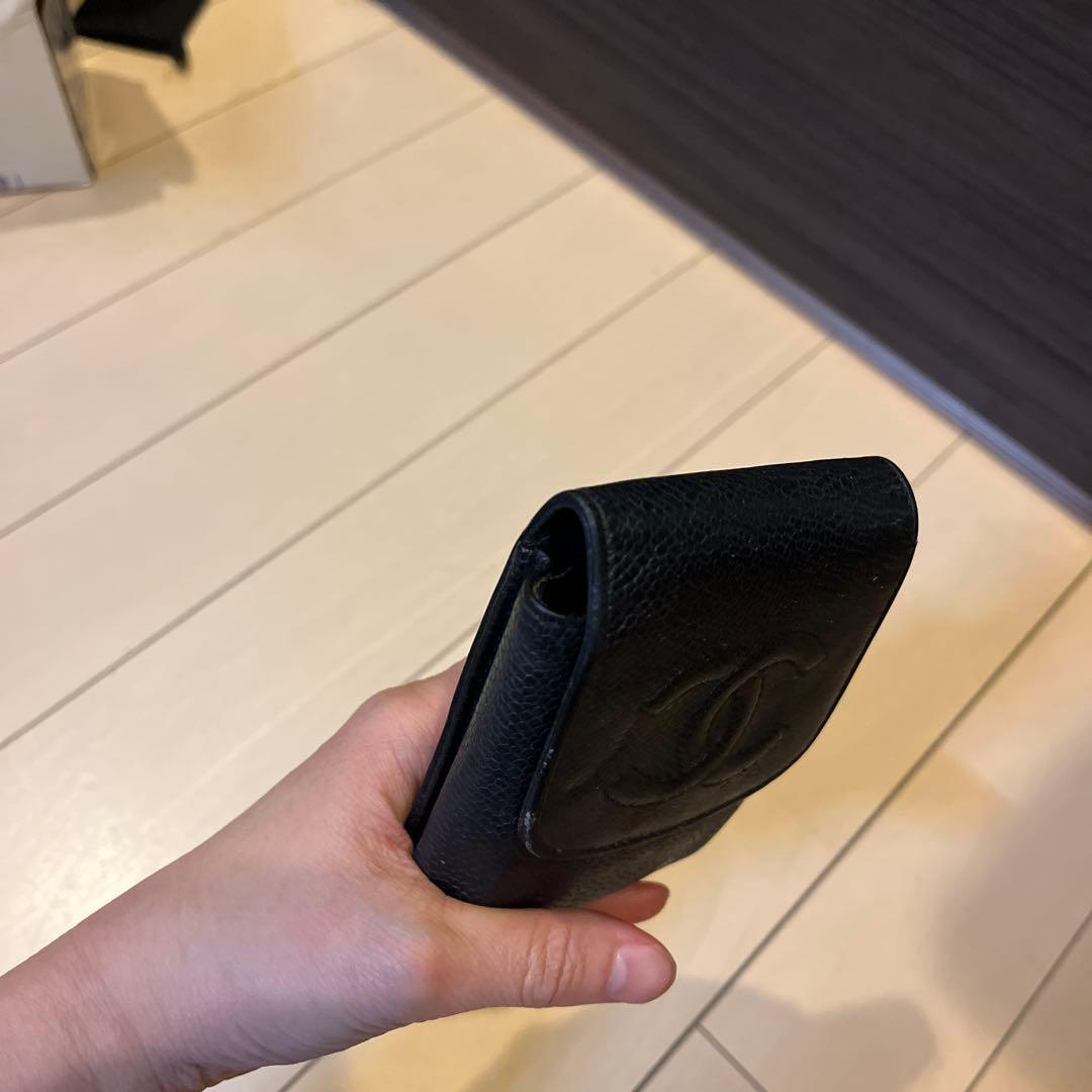 CHANEL シガレットケース　タバコケース　キャビアスキン　ブラック