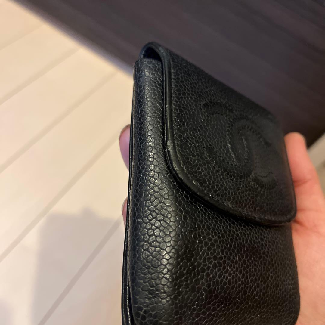 CHANEL シガレットケース　タバコケース　キャビアスキン　ブラック