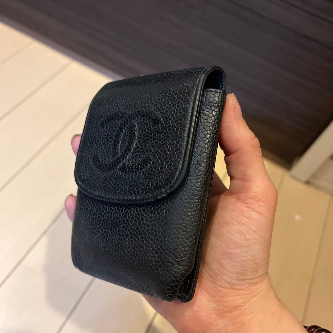 CHANEL シガレットケース　タバコケース　キャビアスキン　ブラック