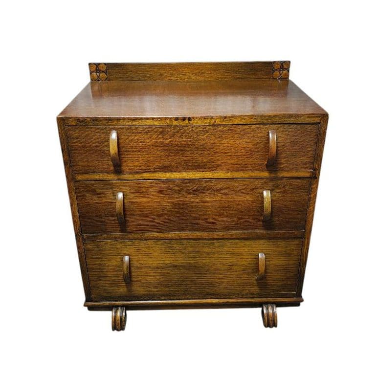 昭和レトロ家具　3段チェスト　マイナスネジ　マホガニー　アンティーク