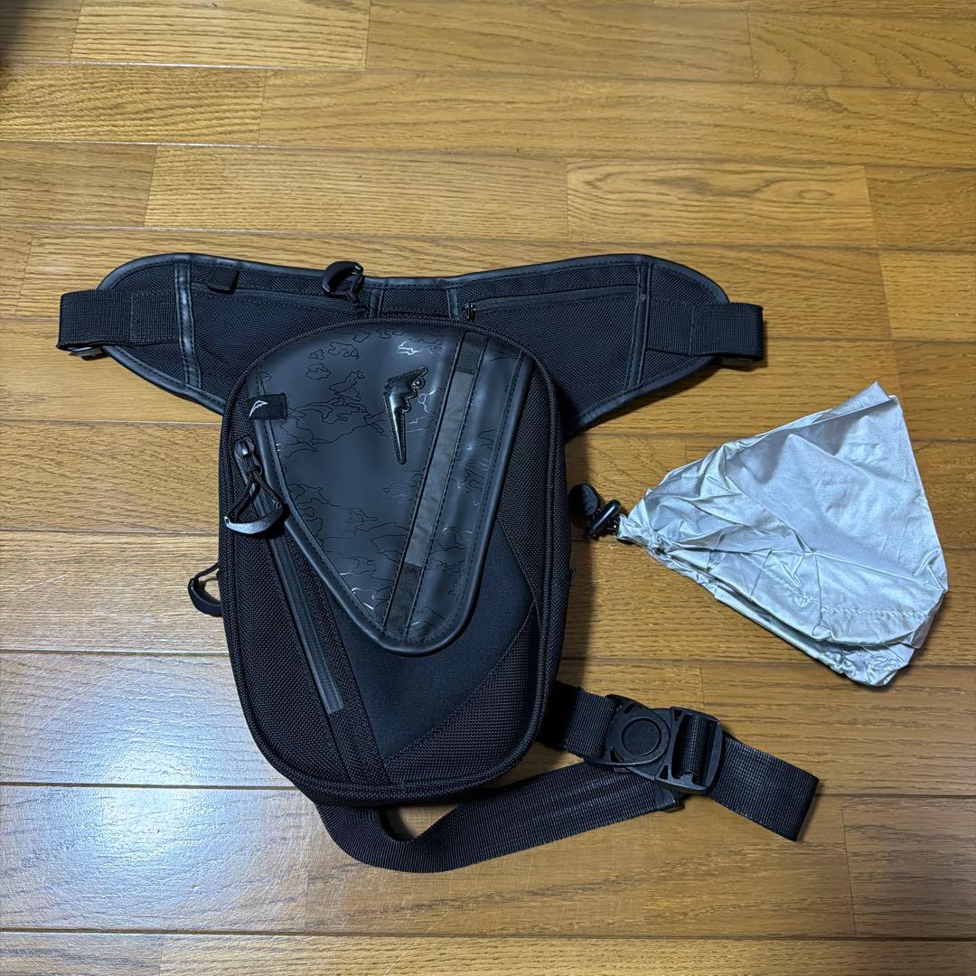 クシタニ　レッグバッグ　限定ブラックアウト　レインカバー付