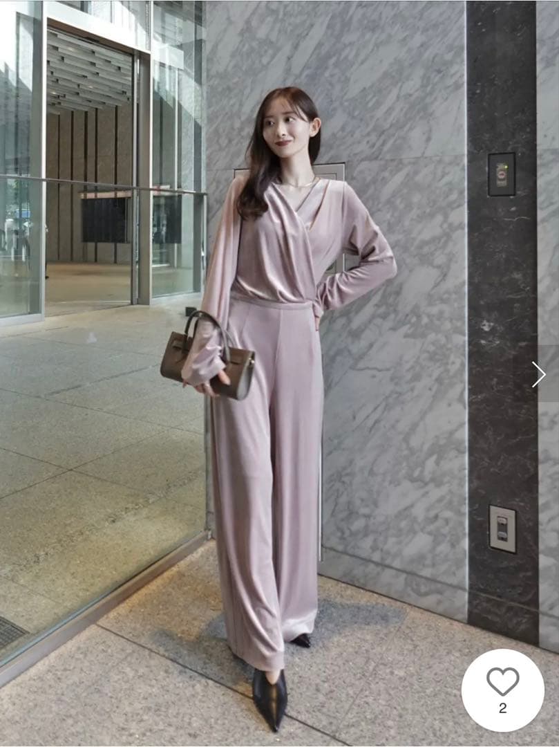 【タグ付き新品】アニュアンス ベロアカットオールインワン ブラウン 1