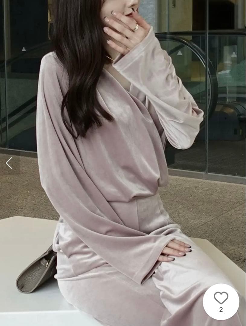 【タグ付き新品】アニュアンス ベロアカットオールインワン ブラウン 1