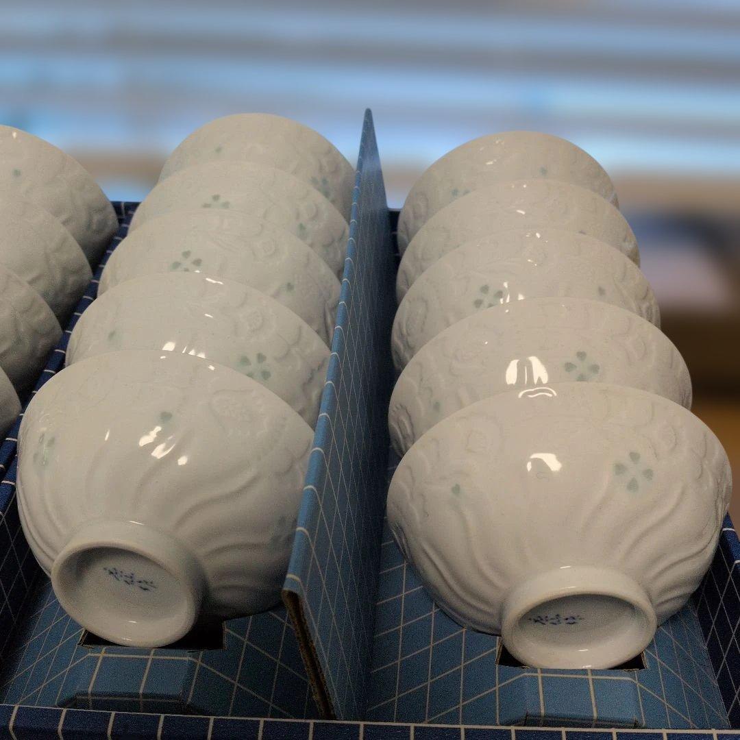 y*1様 新品　有田焼 花模様 飯碗 セット　ホタル花彫　20客