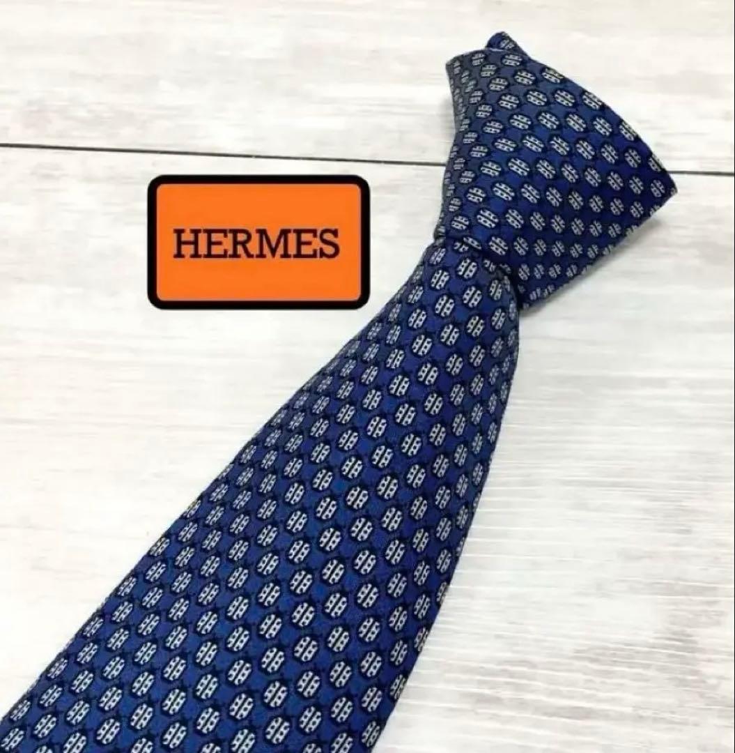 エルメス HERMES レディーバグデザイン シルク100% メンズ ネクタイ