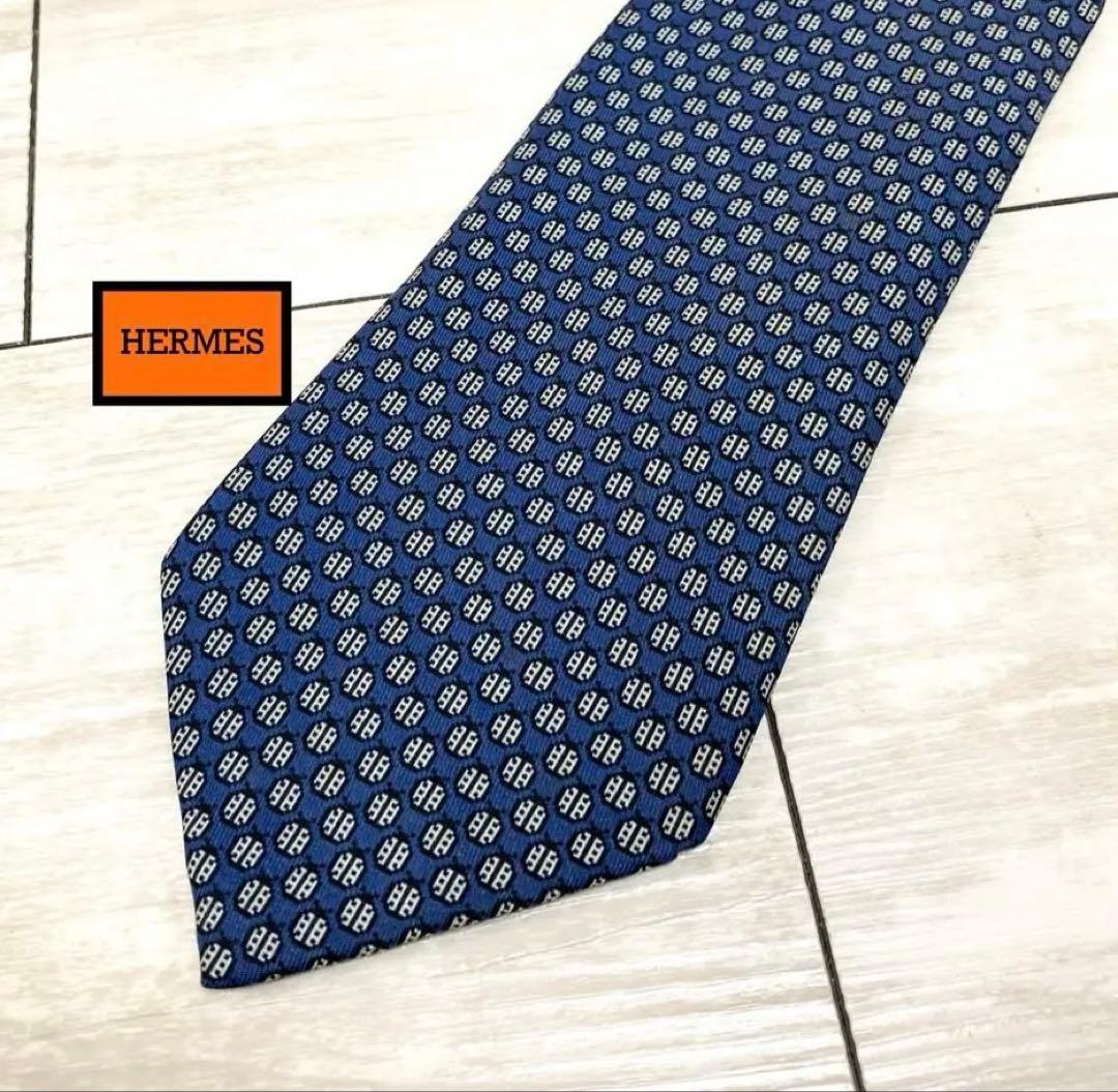 エルメス HERMES レディーバグデザイン シルク100% メンズ ネクタイ