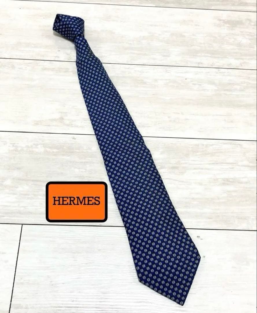 エルメス HERMES レディーバグデザイン シルク100% メンズ ネクタイ