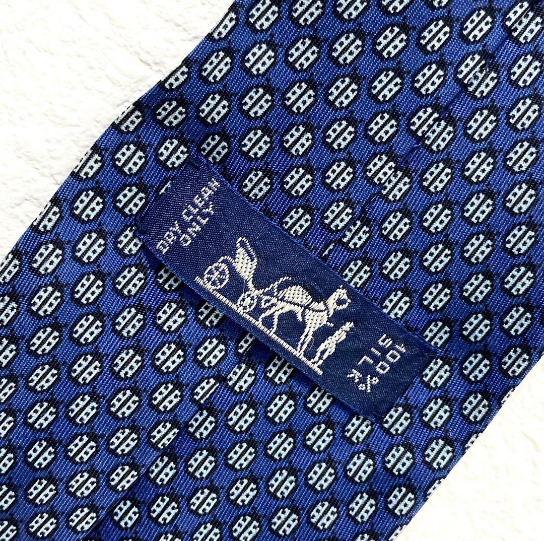 エルメス HERMES レディーバグデザイン シルク100% メンズ ネクタイ