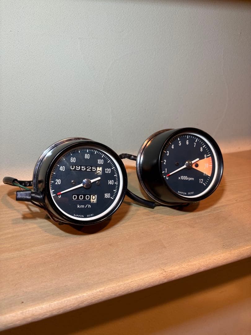 旧ホンダCB系純正スピードメーターとタコメーターセット　当時物　動作確認済