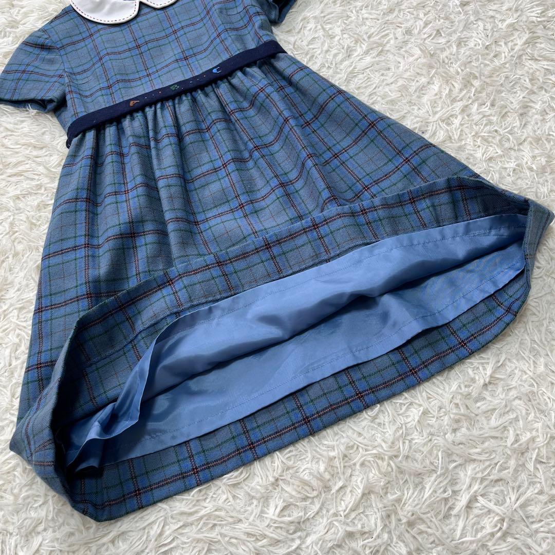 ファミリア✨フォーマルアンサンブルスーツ130 白襟ワンピース ボレロカーデ受験