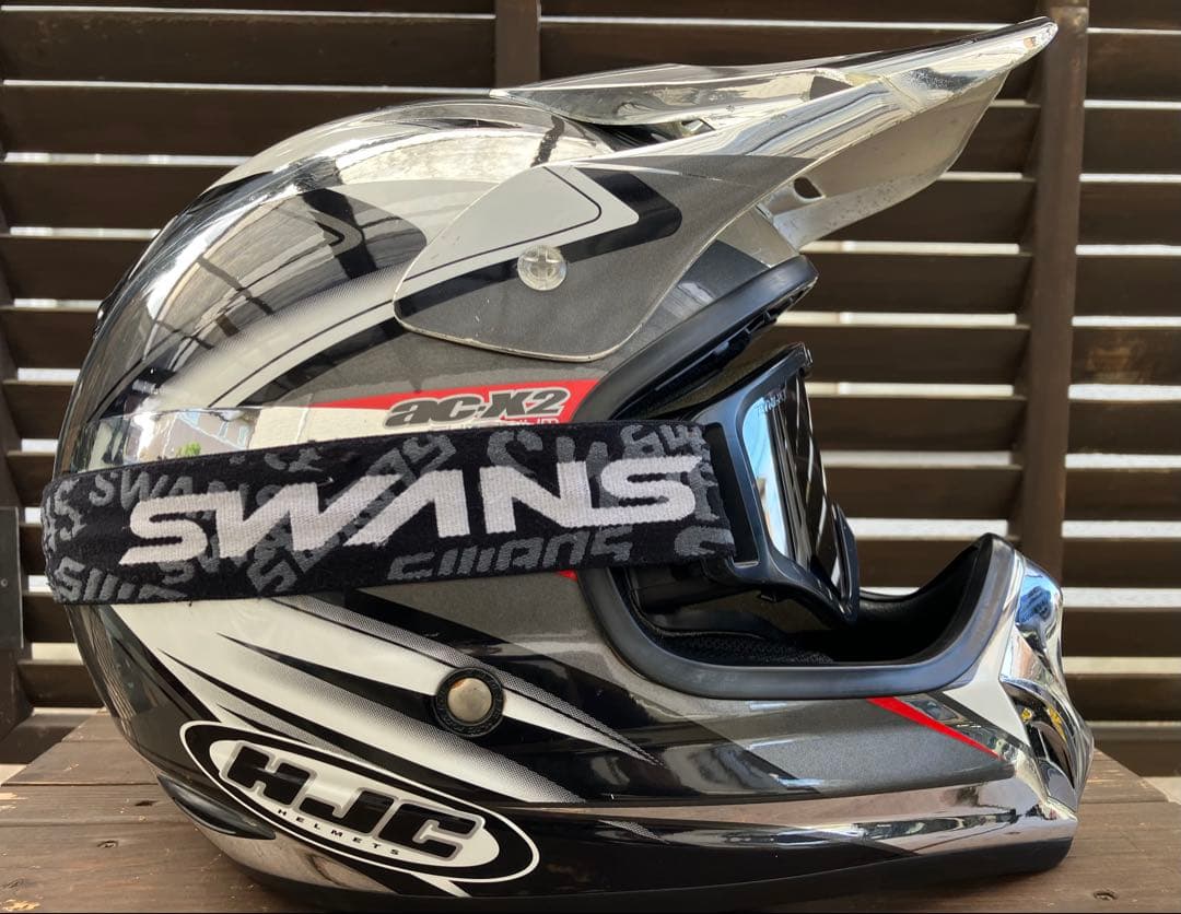 HJC AC-X2オフロードヘルメット SWANS797MXメガネ対応ゴーグル