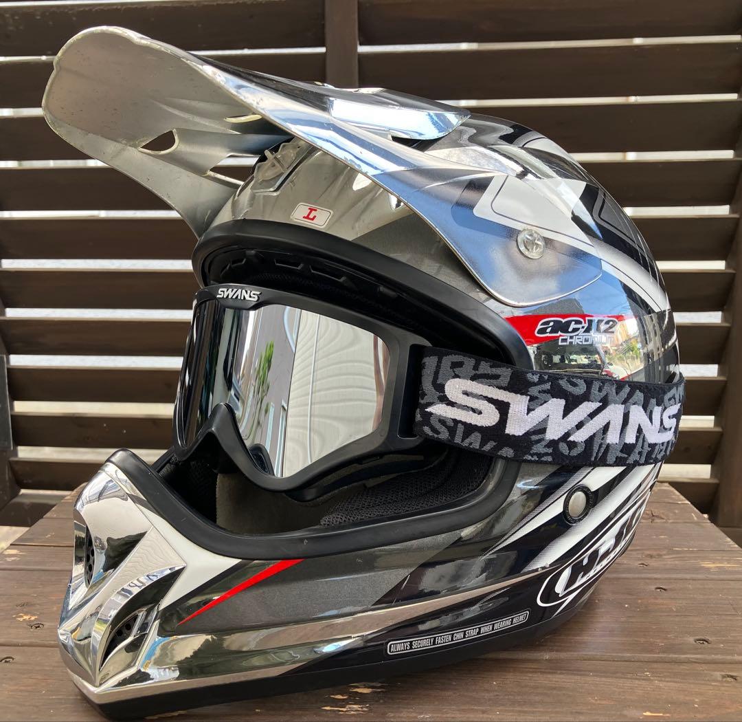 HJC AC-X2オフロードヘルメット SWANS797MXメガネ対応ゴーグル